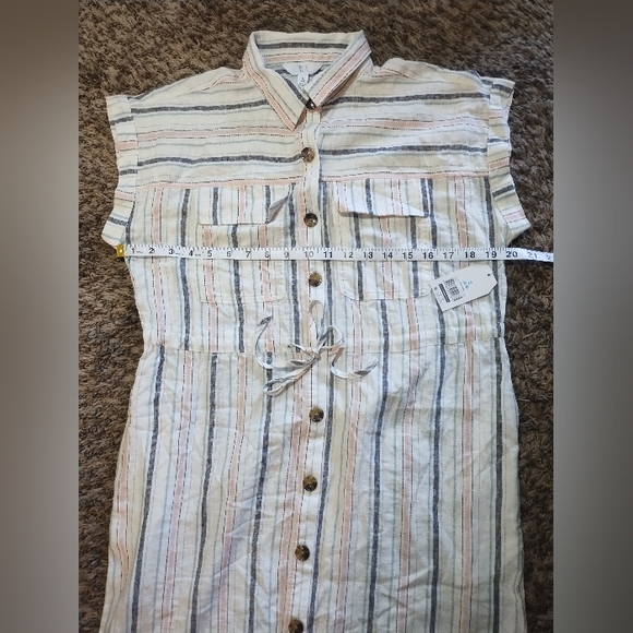 New Time And Tru Dress Linen Blend Coastal Boho Minimalist Pockets - Picture 14 of 16